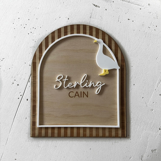 Boho Goose Name Announcement Card