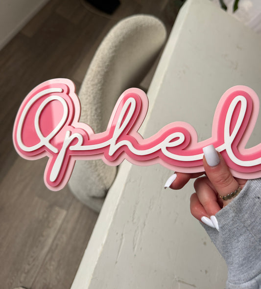 Triple Layered Acrylic Name Sign