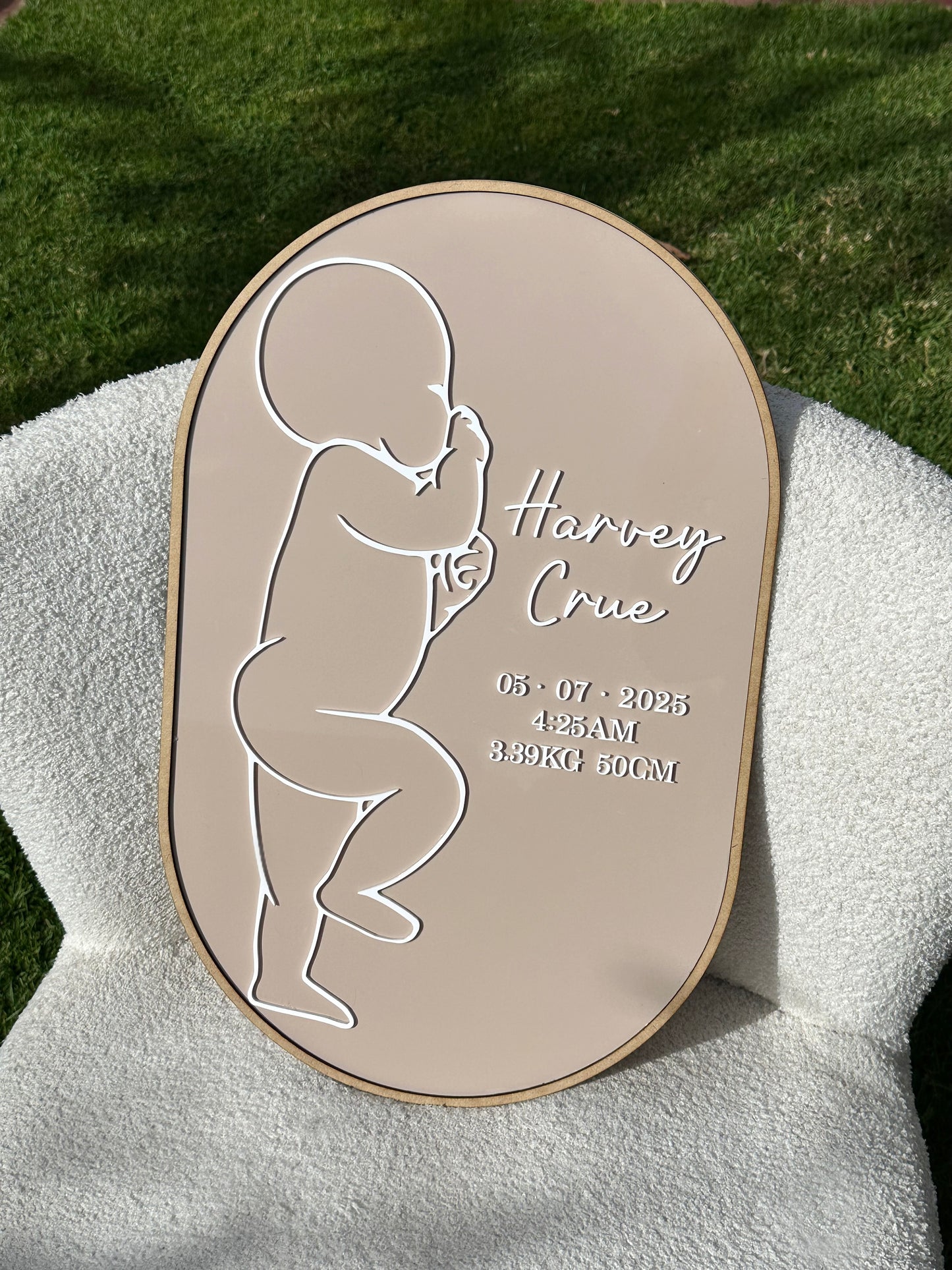 1:1 Scale Custom Birth Plaque