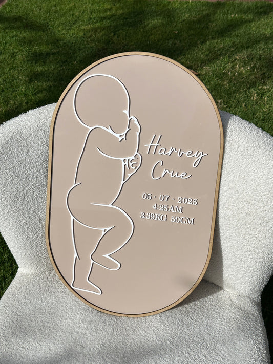 1:1 Scale Custom Birth Plaque