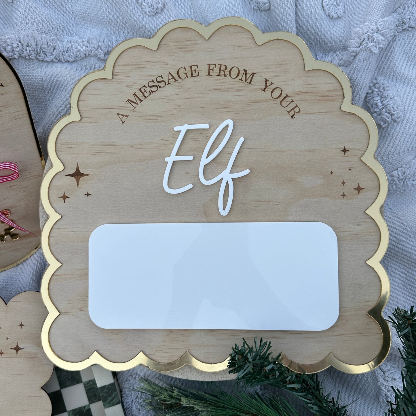 Elf Message Plaque 30cm