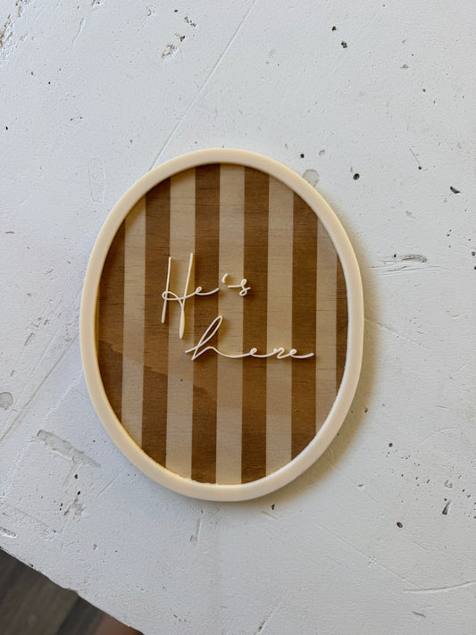 ‘He’s Here’ Birth Announcement