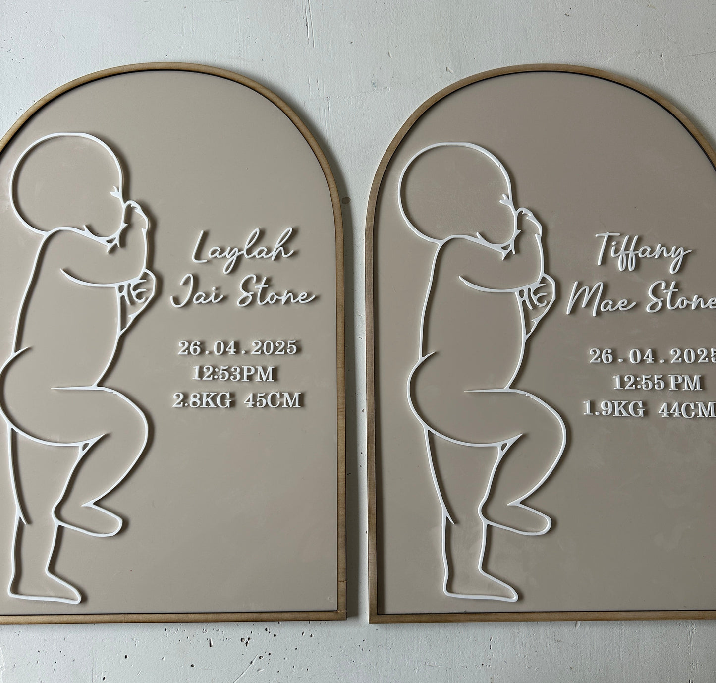 1:1 Scale Custom Birth Plaque