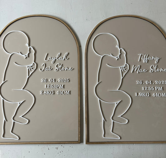 1:1 Scale Custom Birth Plaque