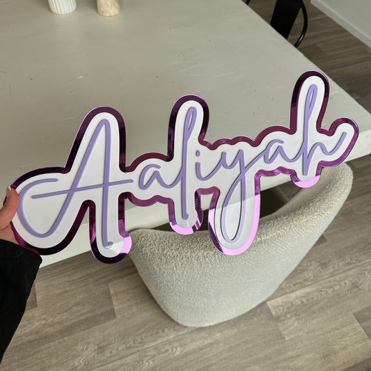 Triple Layered Acrylic Name Sign