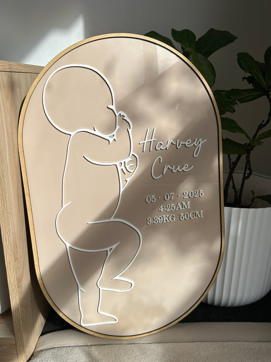 1:1 Scale Custom Birth Plaque