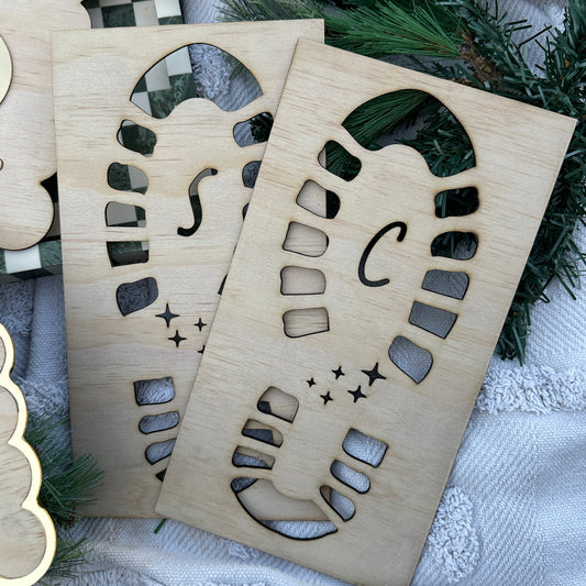 Santa Footprints Boards (set of 2) 20cm
