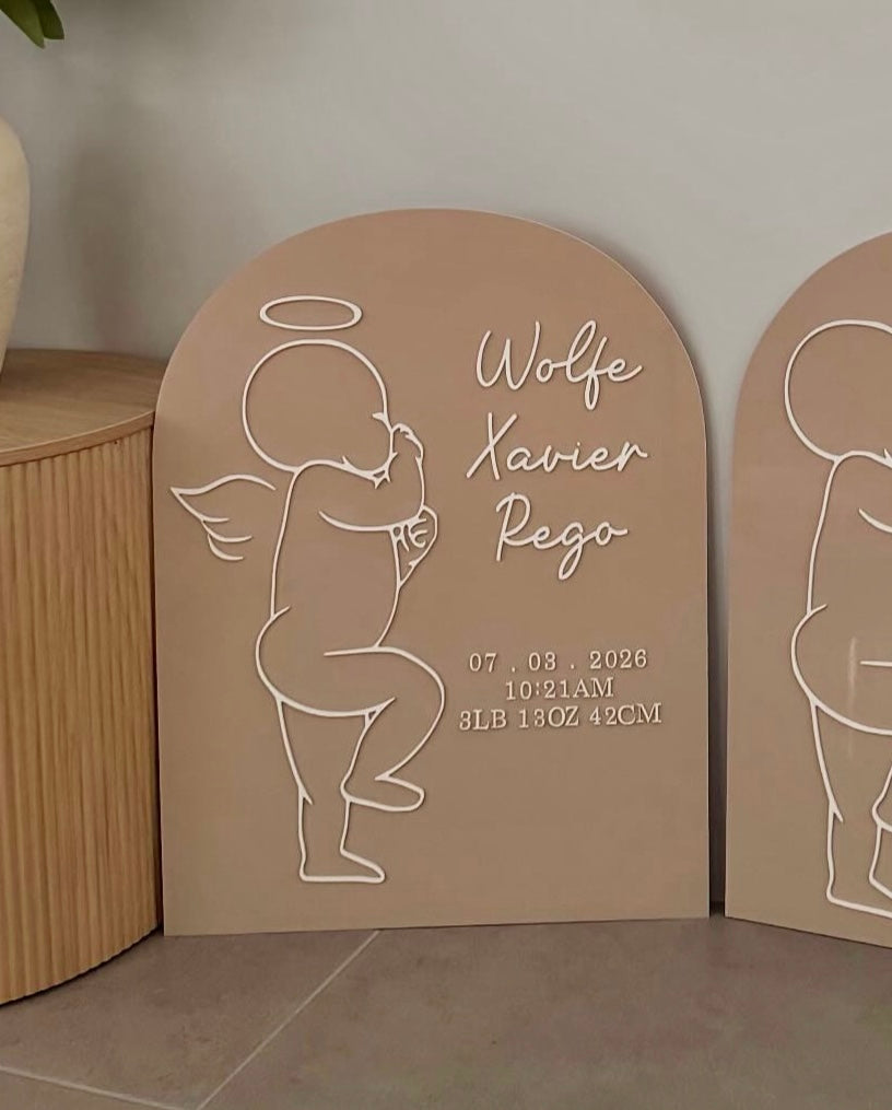 Angel Baby Custom Birth Plaque