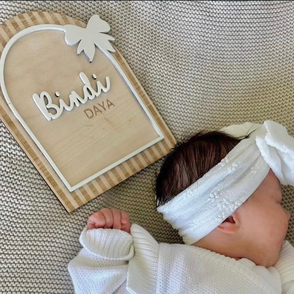 Boho Bow Birth Announcement